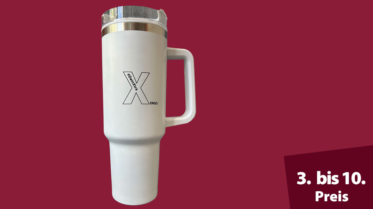 3. bis 10. Preis: #DeinXtra-Ozzy Becher unseres Partners ERGO